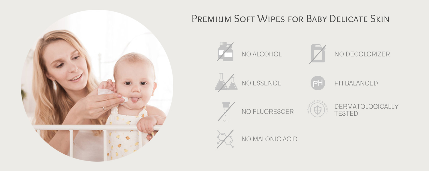Salviette umidificate per neonati senza sostanze chimiche