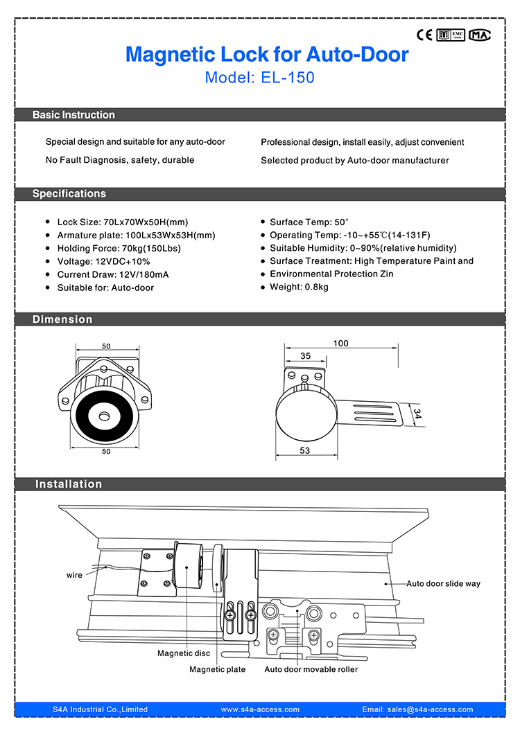 Serratura magnetica per porta automatica