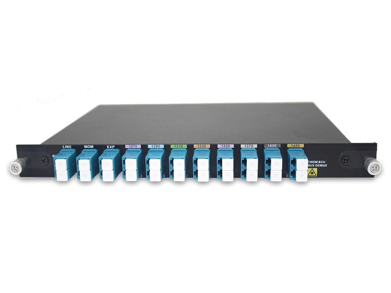 Doppia fibra 8CH 1270-1450nm（salta 1390/1410nm） CWDM MUX DEMUX con monitor ed EXP, LC/UPC, scatola LGX plug-in