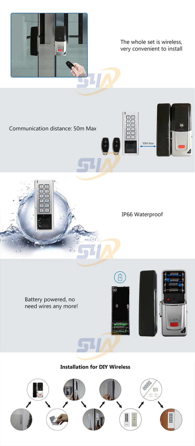 Serratura per porta wireless esterna IP66-D4