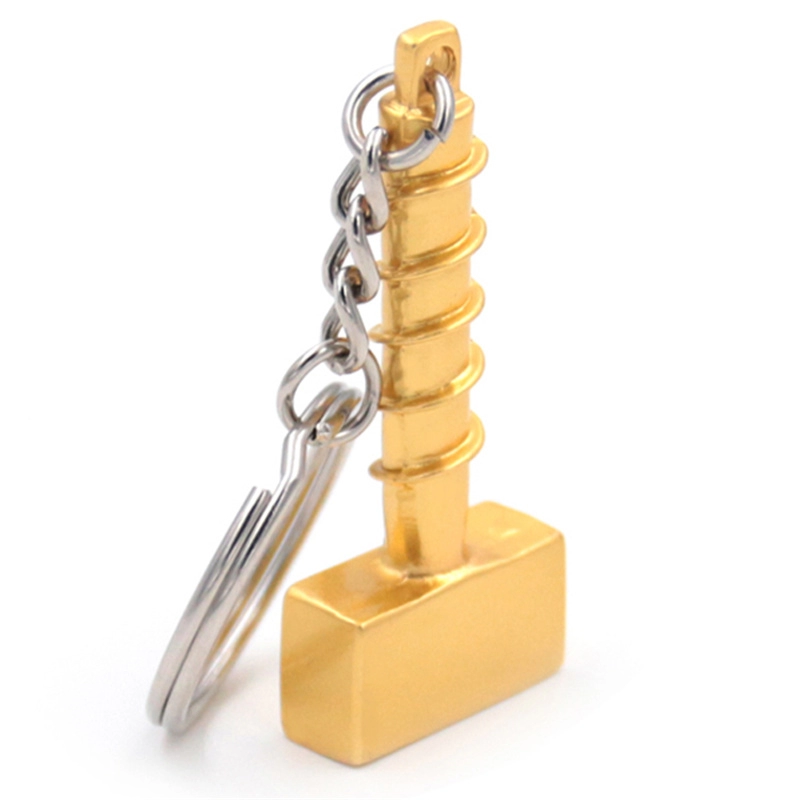 Prezzo di fabbrica portachiavi martello in oro 3d personalizzato