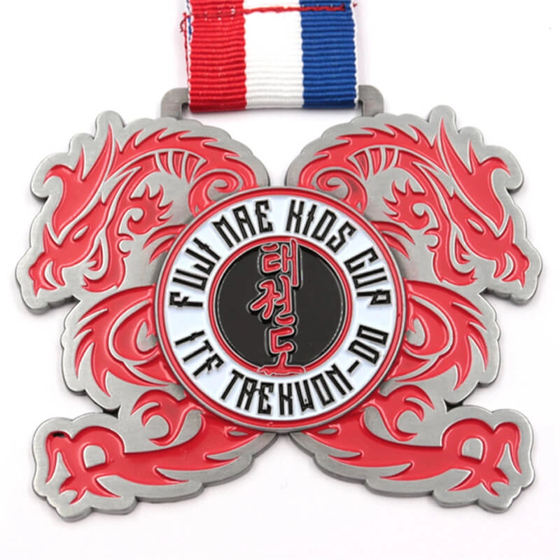 Fabbrica personalizzata di medaglie di taekwondo con logo in metallo