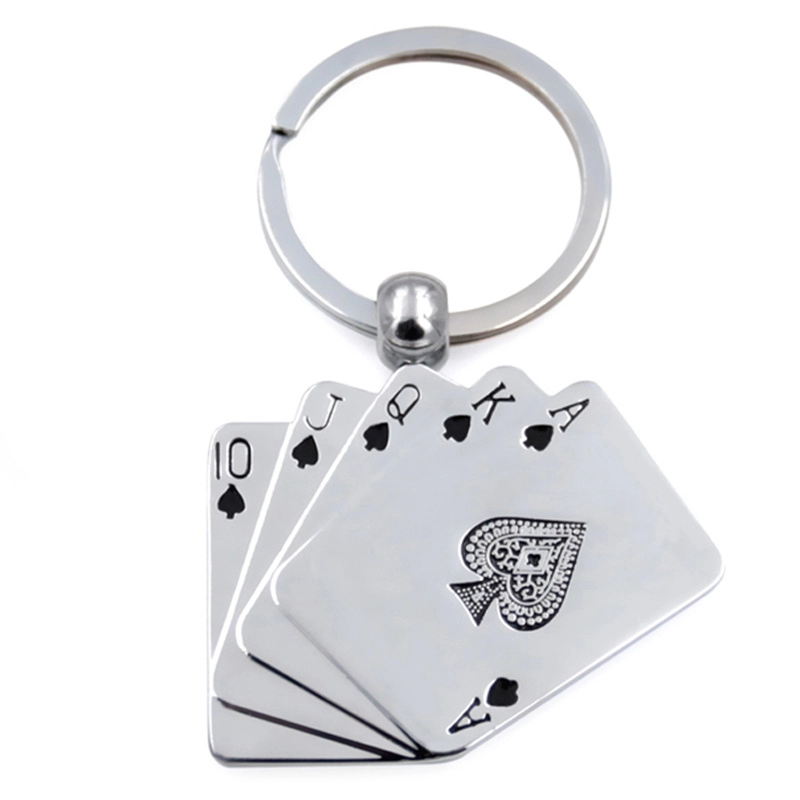 Fornitore personalizzato di portachiavi in ​​metallo poker 3d