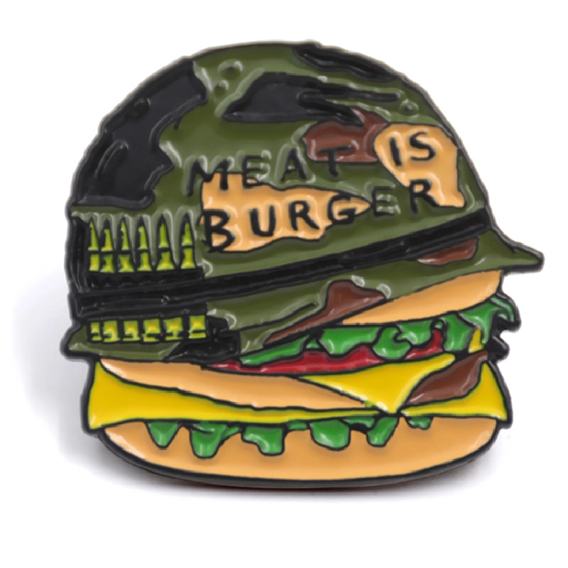 Spilla da hamburger personalizzata in smalto morbido del produttore
