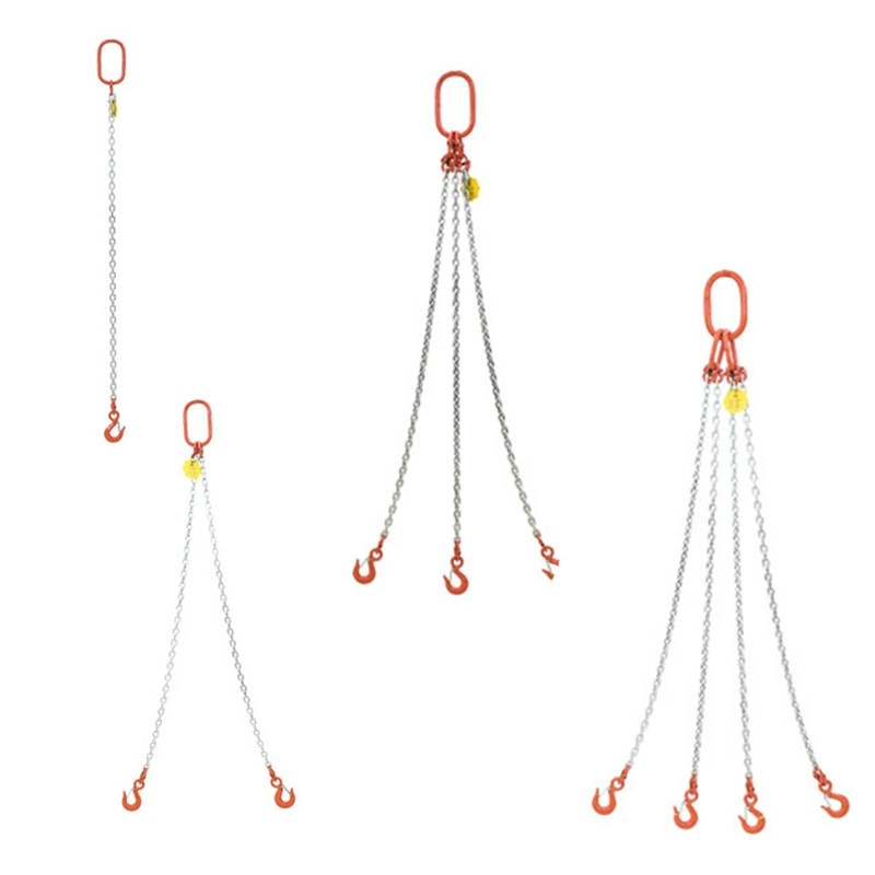 Imbracatura a catena singola/doppia/tre/quattro di sollevamento T80 con gancio e regolatori