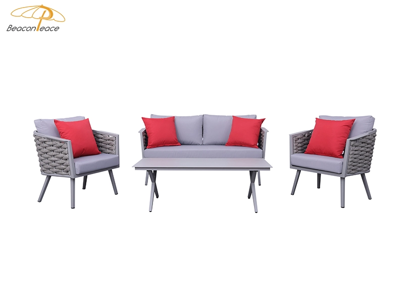 Mobili da salotto per divani con tessitura a corda da giardino personalizzati moderni